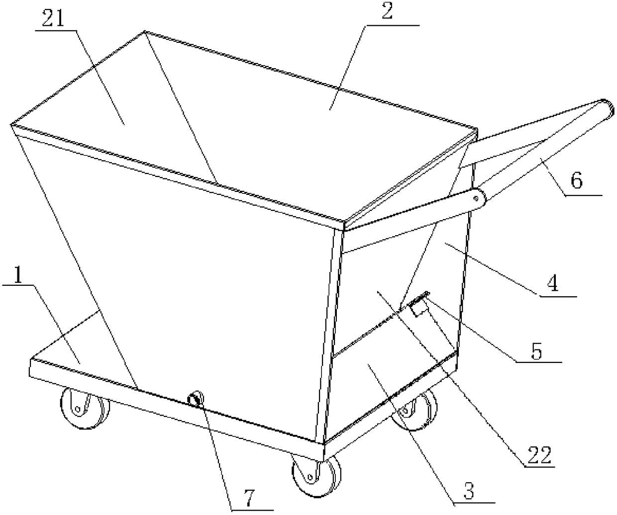 A small trolley for collecting chips and its use method