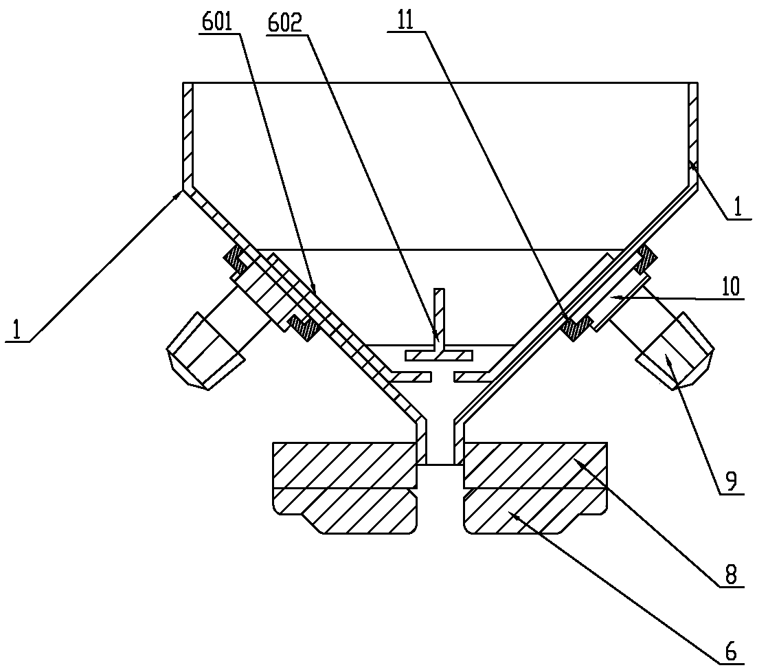 Vibration sand discharging device for 3D printing and vibration sand spreading debugging method thereof