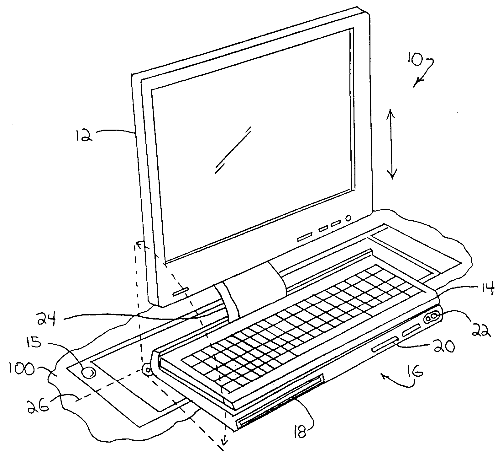 Emergency and security condition retractable computer arrangements