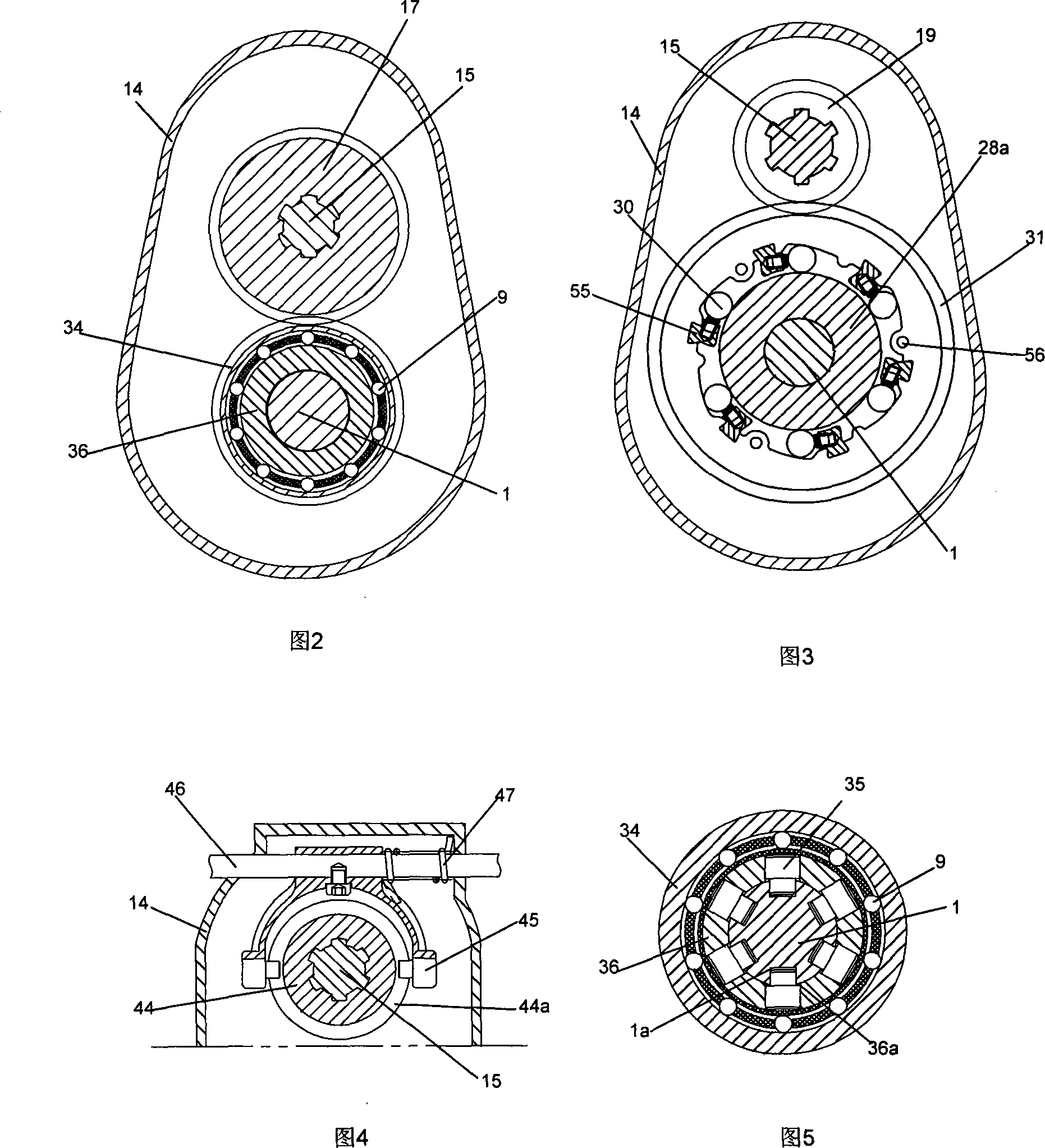 Side-hanging cultch piece type self-adaption double-gear automatic speed changing hub