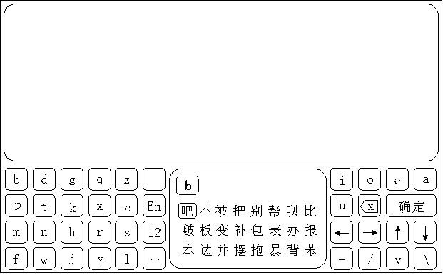 Chinese input method used for touch screen electronic device