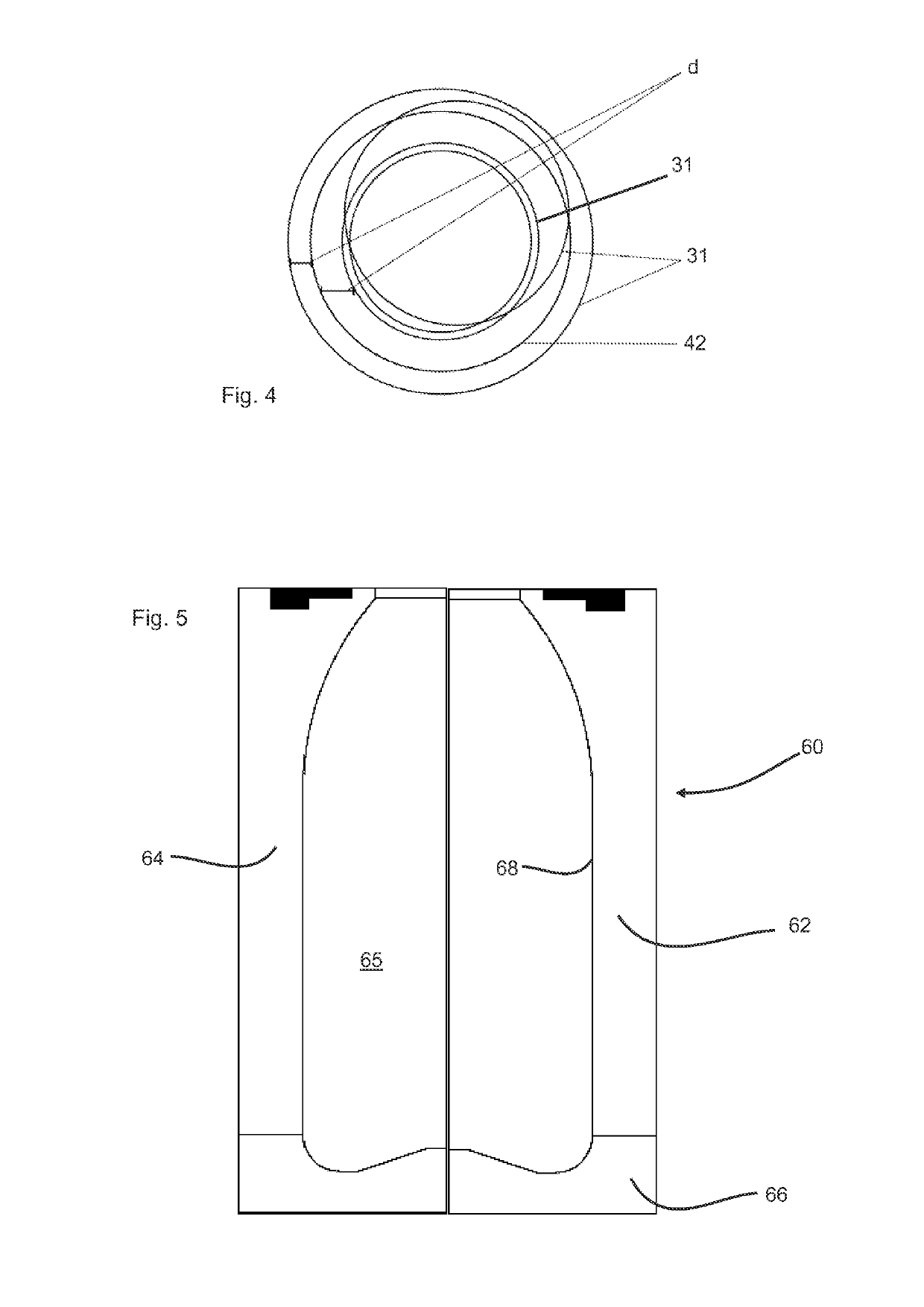 Plastics material bottle with intersecting tension bands