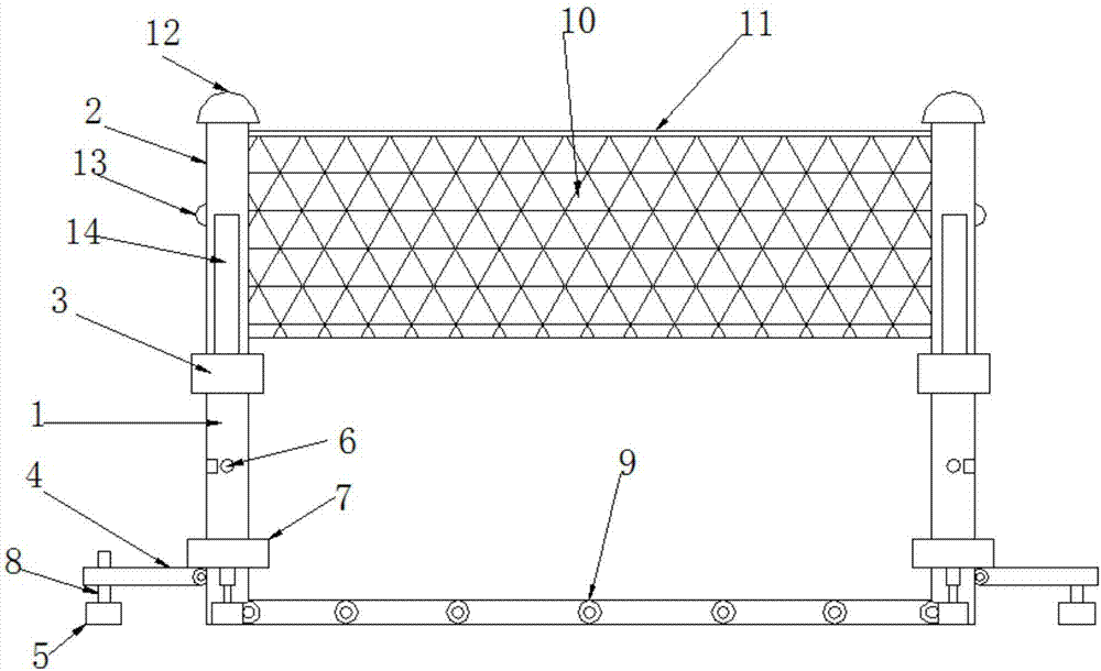 Improved badminton teaching net rack