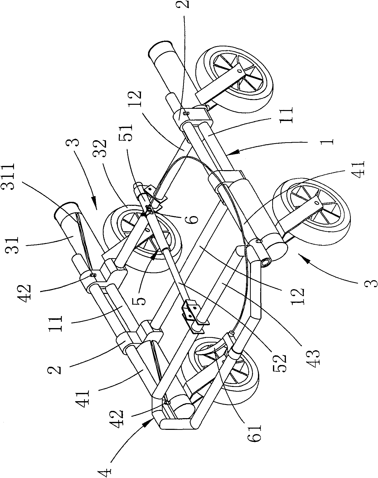 Wheel carrier mechanism capable of rapid folding and expanding