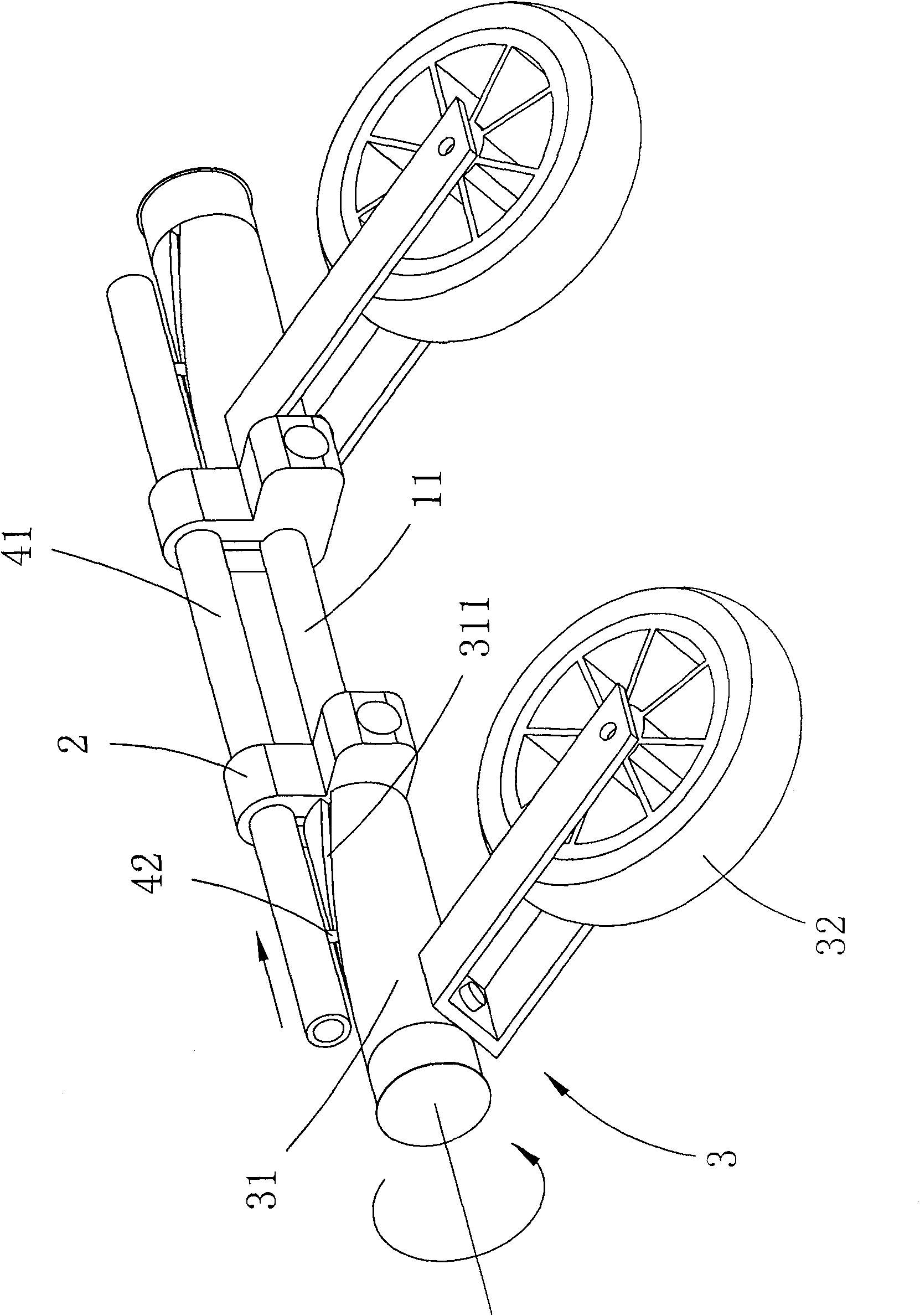 Wheel carrier mechanism capable of rapid folding and expanding