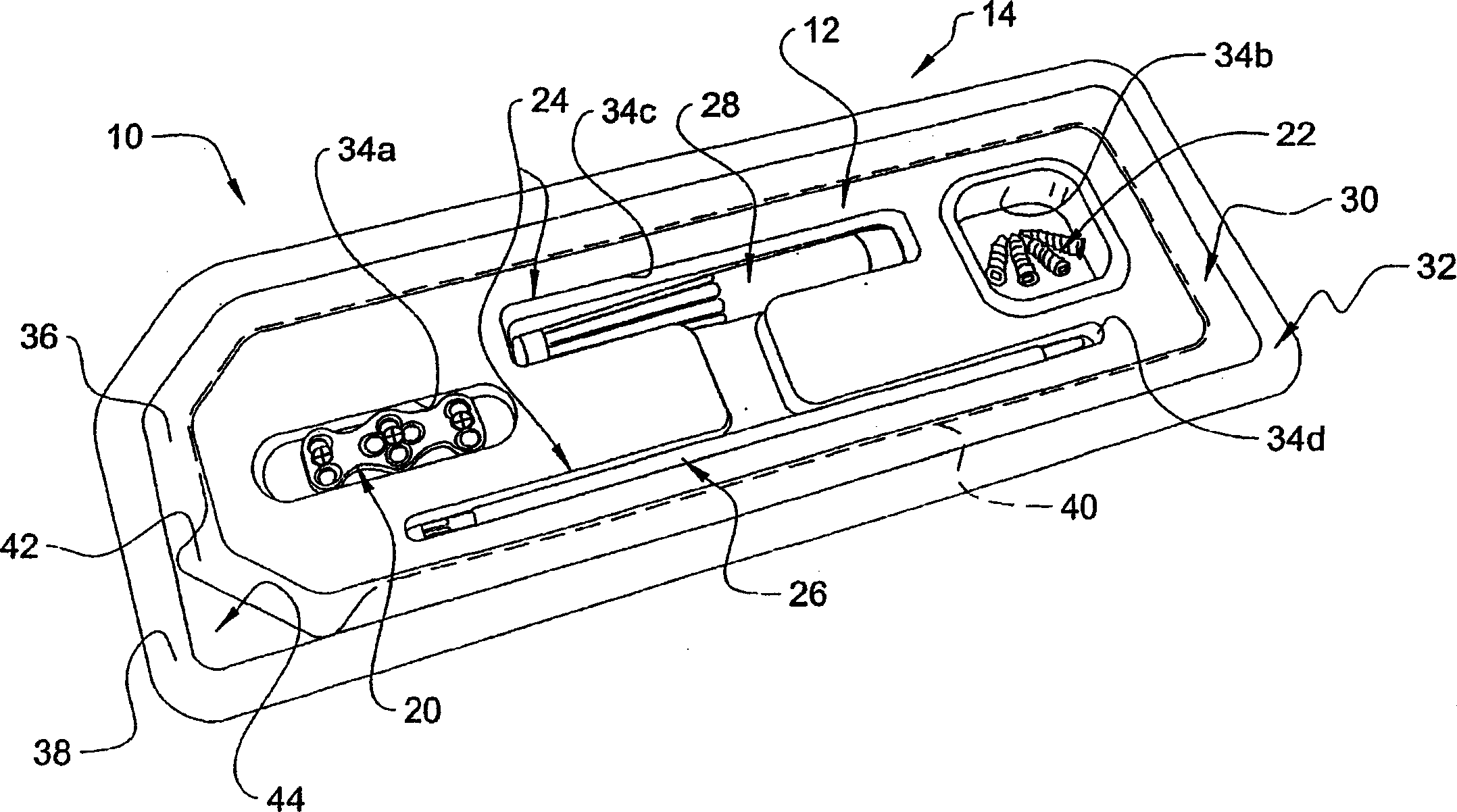 Surgical kit and method for providing sterilized equipment for use in spinal surgery