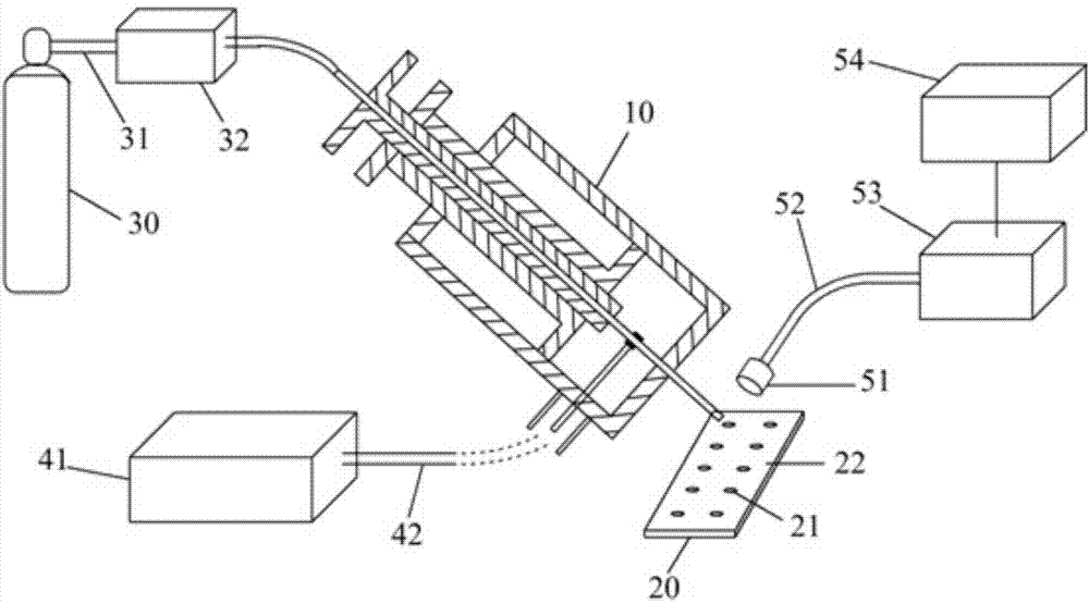 Matrix-assisted excitation spectrum detection system adopting plasma surface sample injection