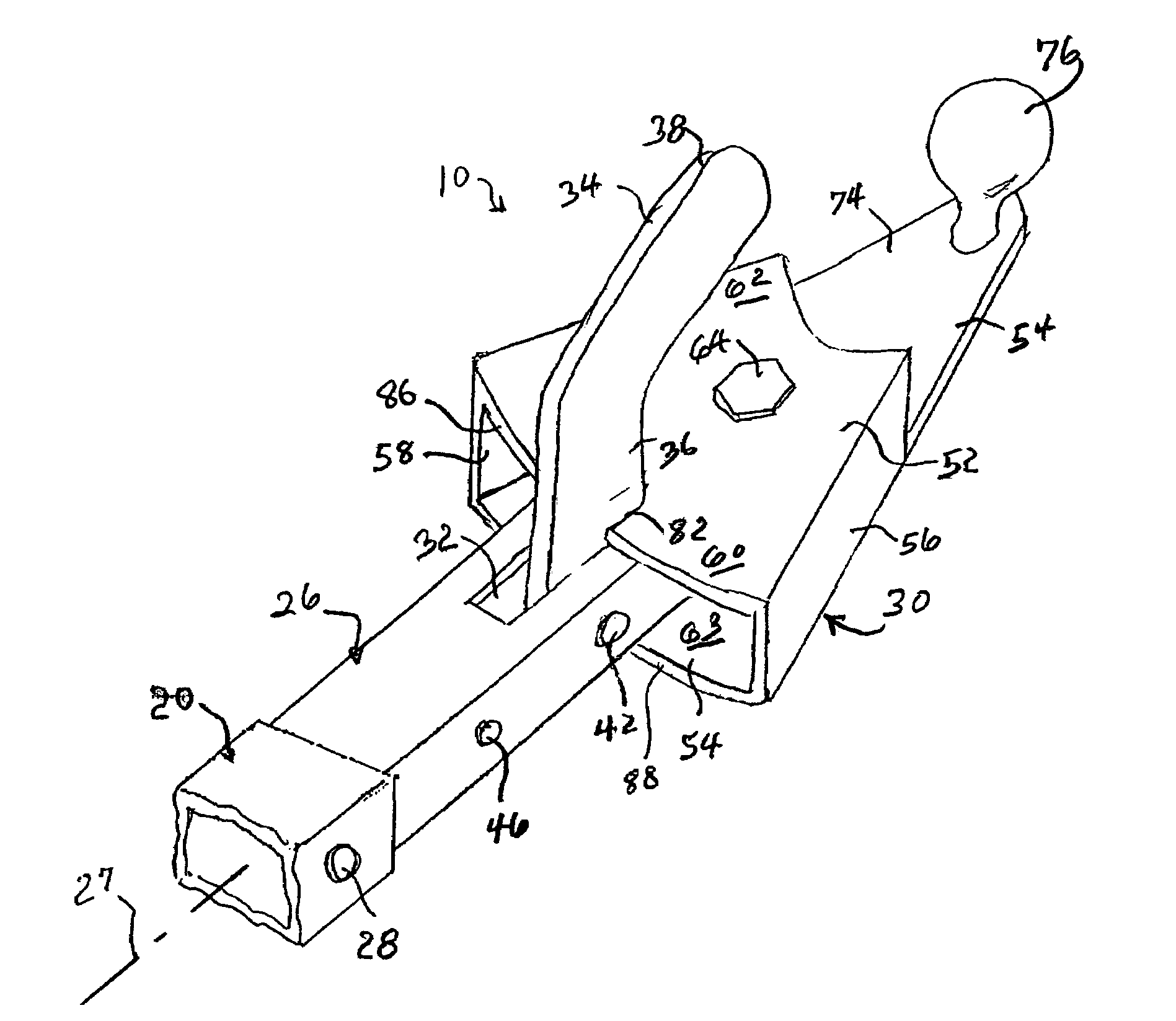 Pivotal trailer hitch