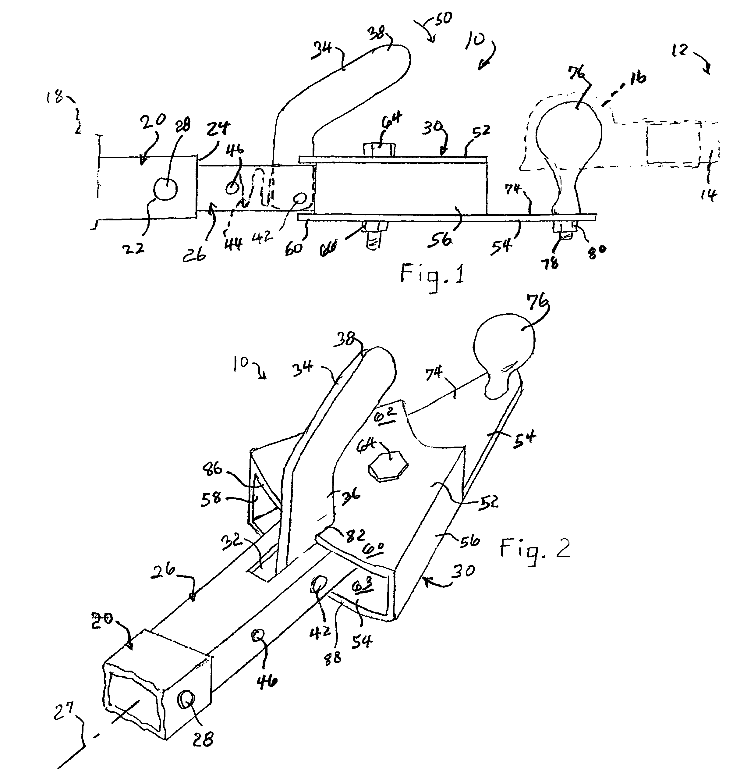 Pivotal trailer hitch