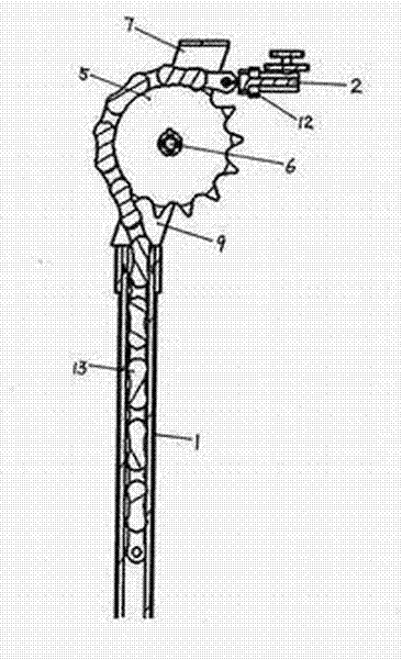 Operation retractor with draw-off chain rope