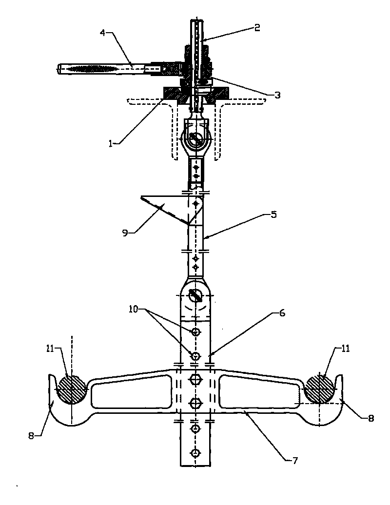 Special conductor lifting device for 220KV horizontal double bundle conductor