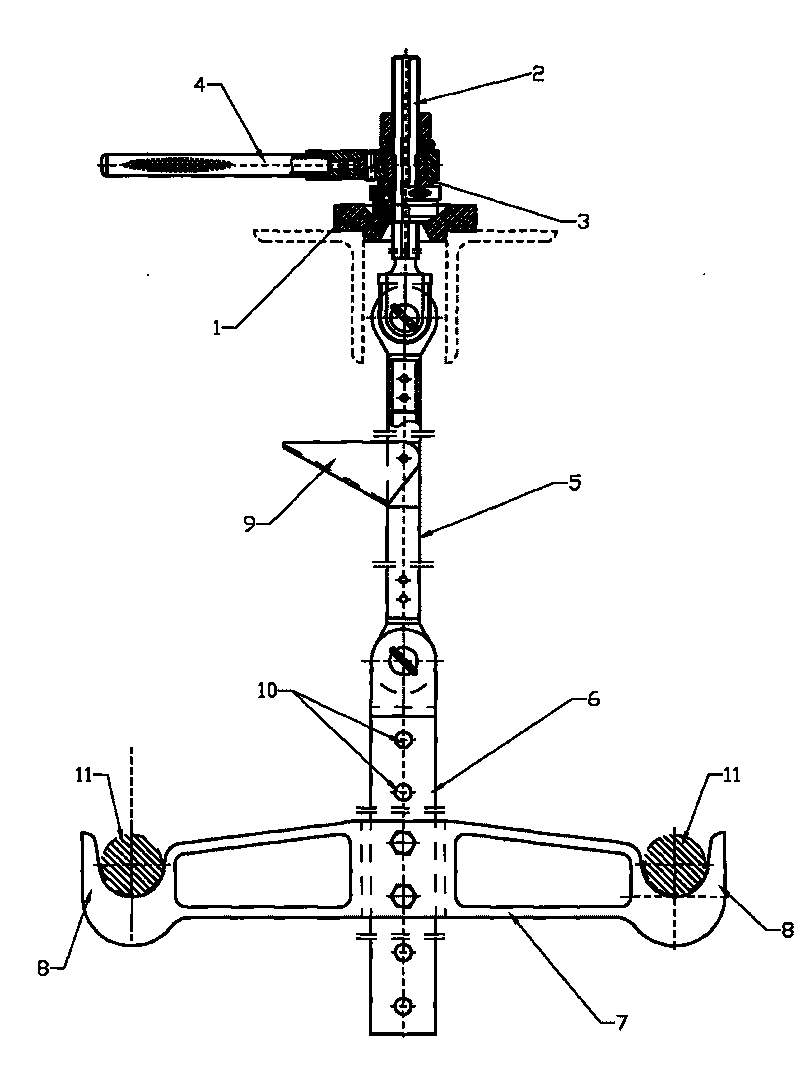 Special conductor lifting device for 220KV horizontal double bundle conductor