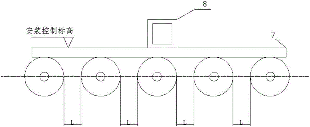 Conveying roller mounting precision control method of roller bottom heat treatment furnace