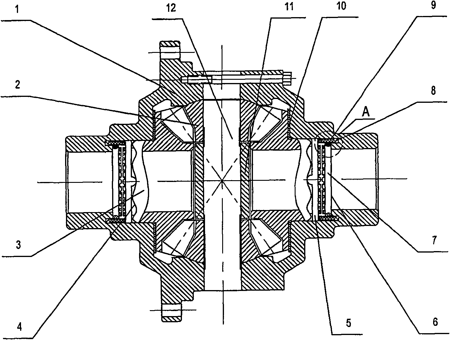 Transmitting ratio variable slip-limiting speed differentiator with self-locking function