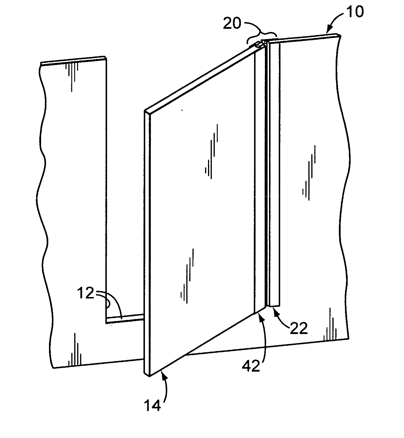 Continuous hinge for swing door