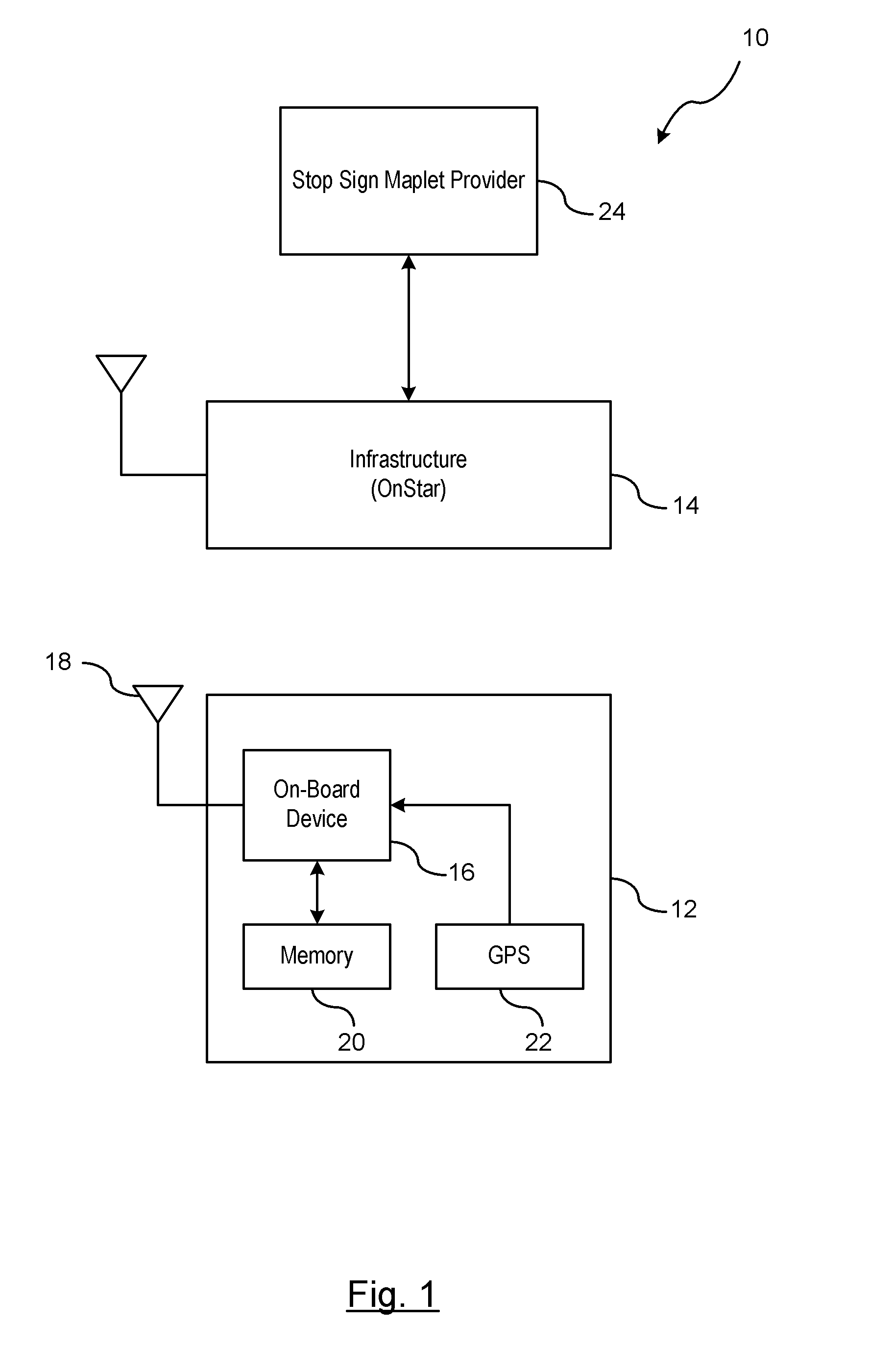 System and Method for Managing Geographical Maplet Downloads for a Vehicle to Support Stop Sign Violation Assist and Similar Applications