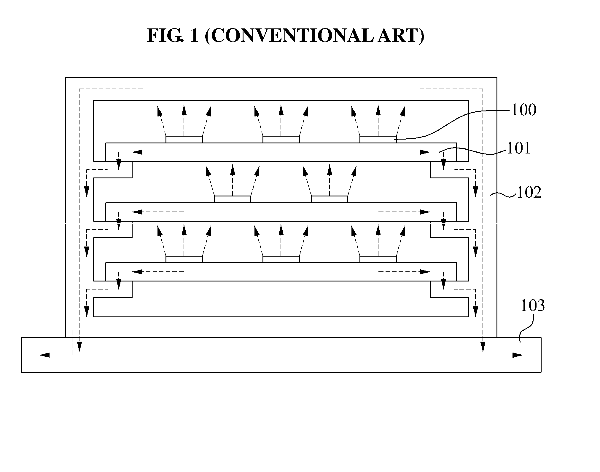 Heat exhaustion structure for heat dissipating device