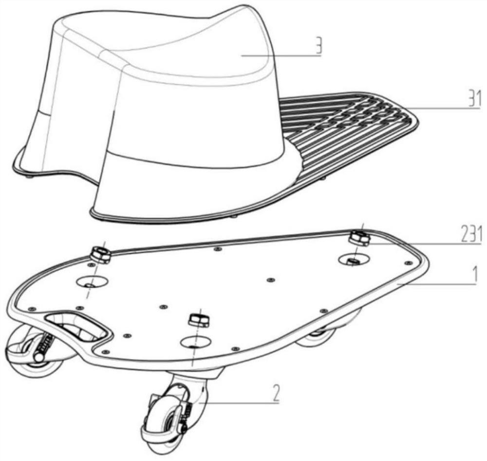 Waist-twisting-driven twisting-pushing type sliding plate capable of being played in various ways