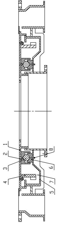 Internal transmission furnace bottom assembly with large gear ring