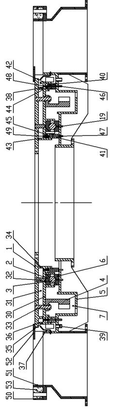 Internal transmission furnace bottom assembly with large gear ring