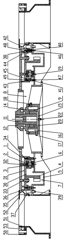 Internal transmission furnace bottom assembly with large gear ring