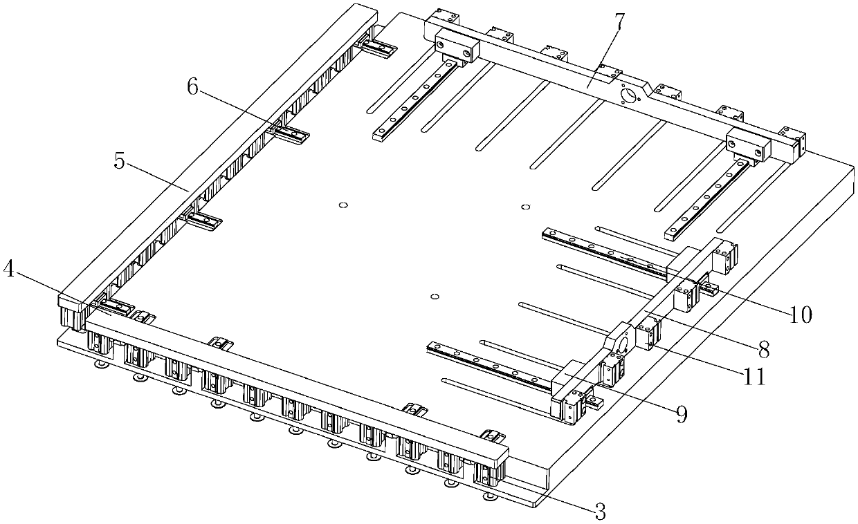 Printing platform clamping device for automation line PCB