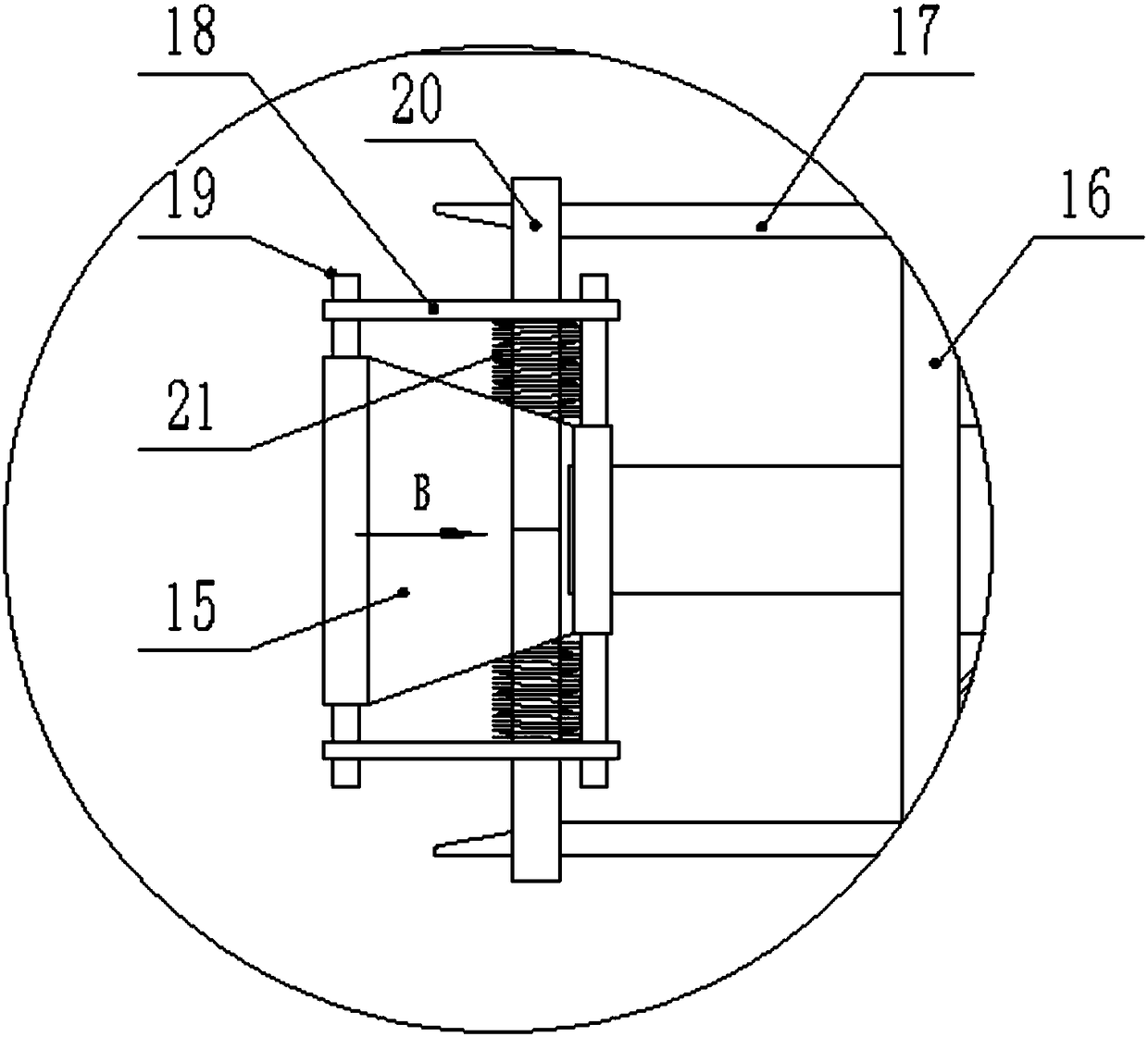 Environment-friendly enameled wire film-stripping device with double-gear combination structure