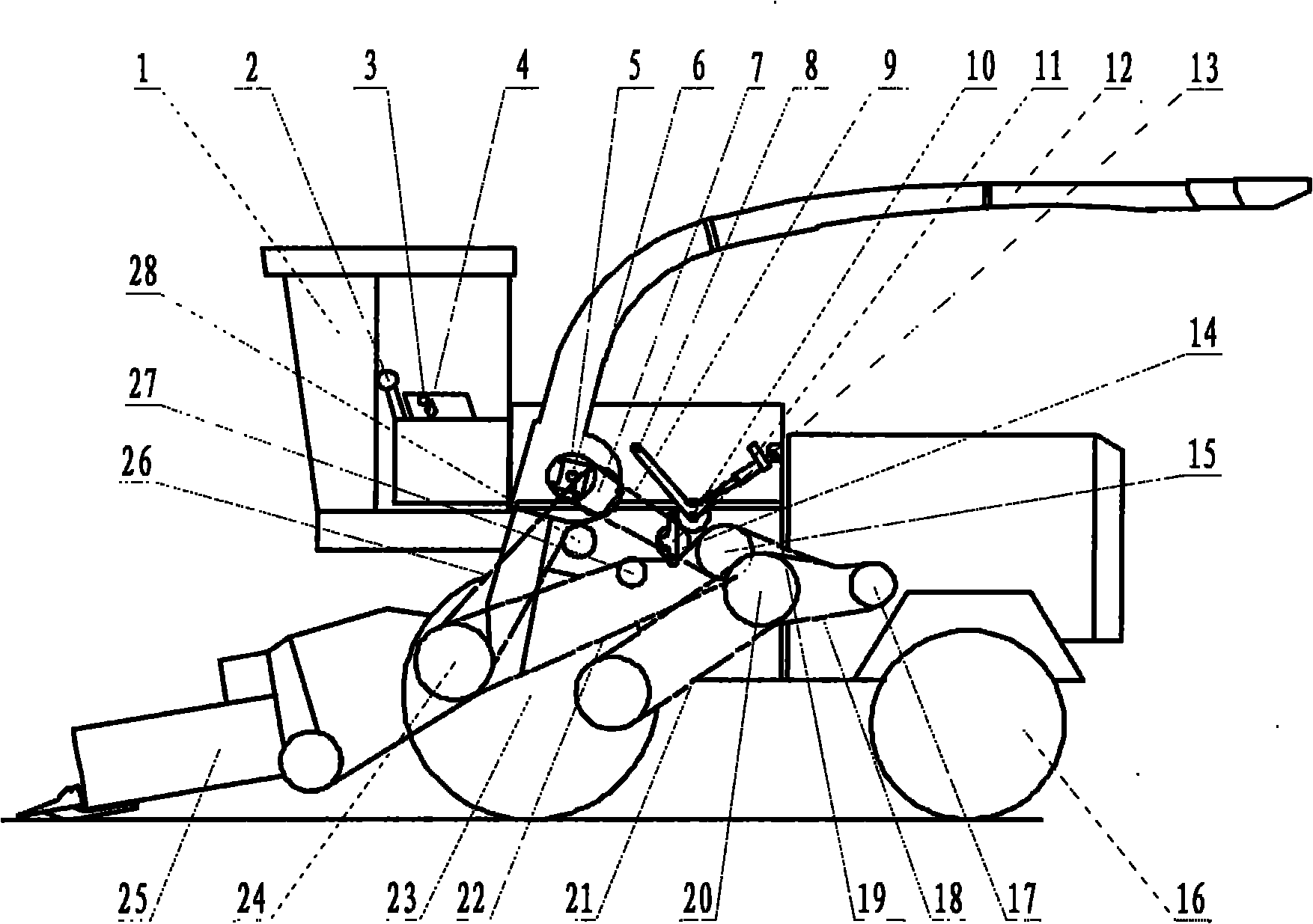 Reversed spitting device for silage harvester