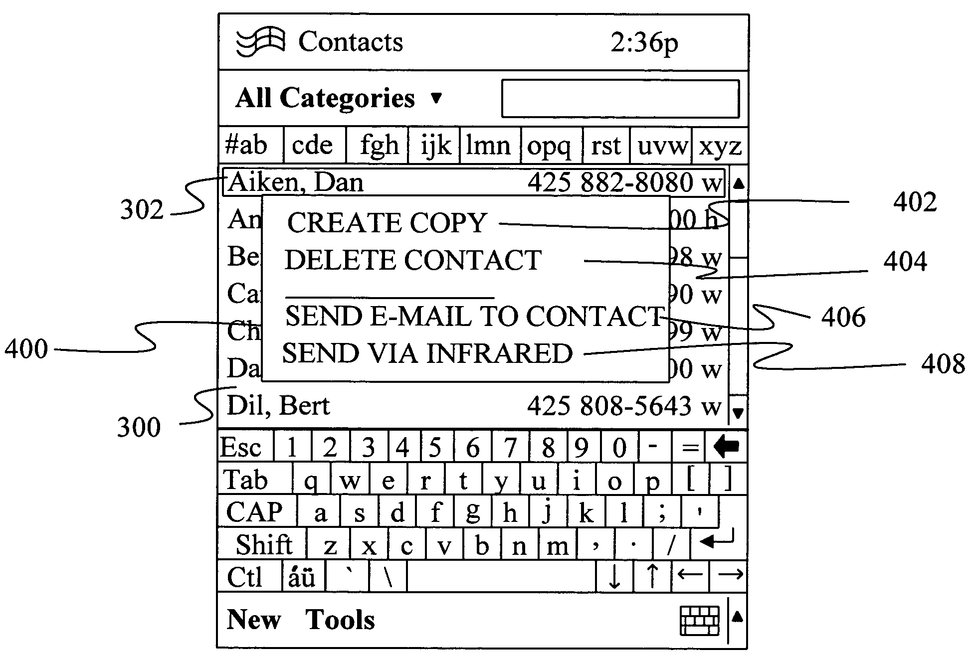 Method and apparatus for providing context menus on a hand-held device