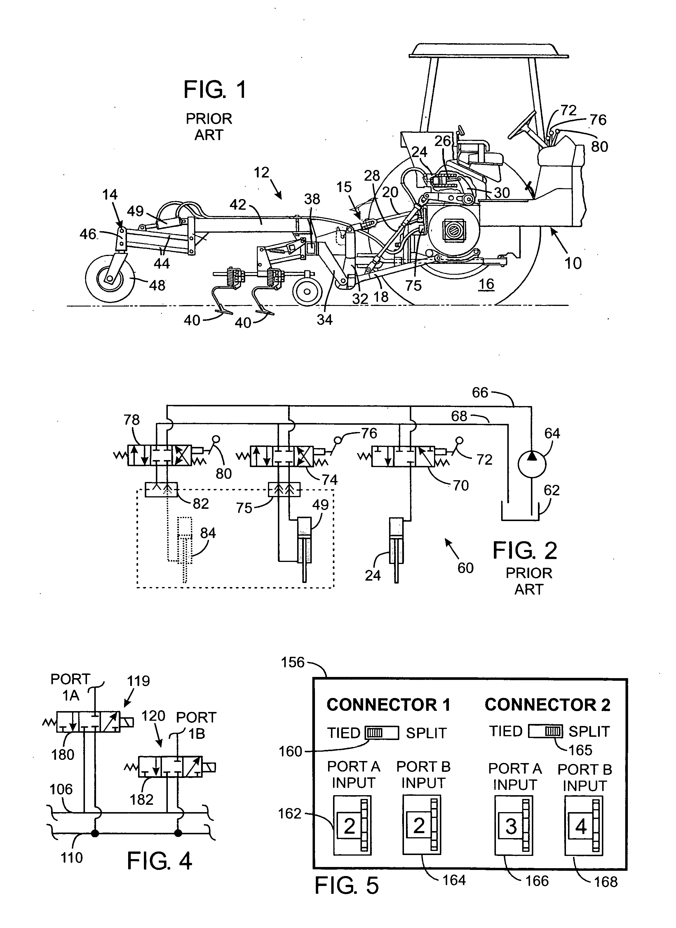 Configurable hydraulic system for agricultural tractor and implement combination