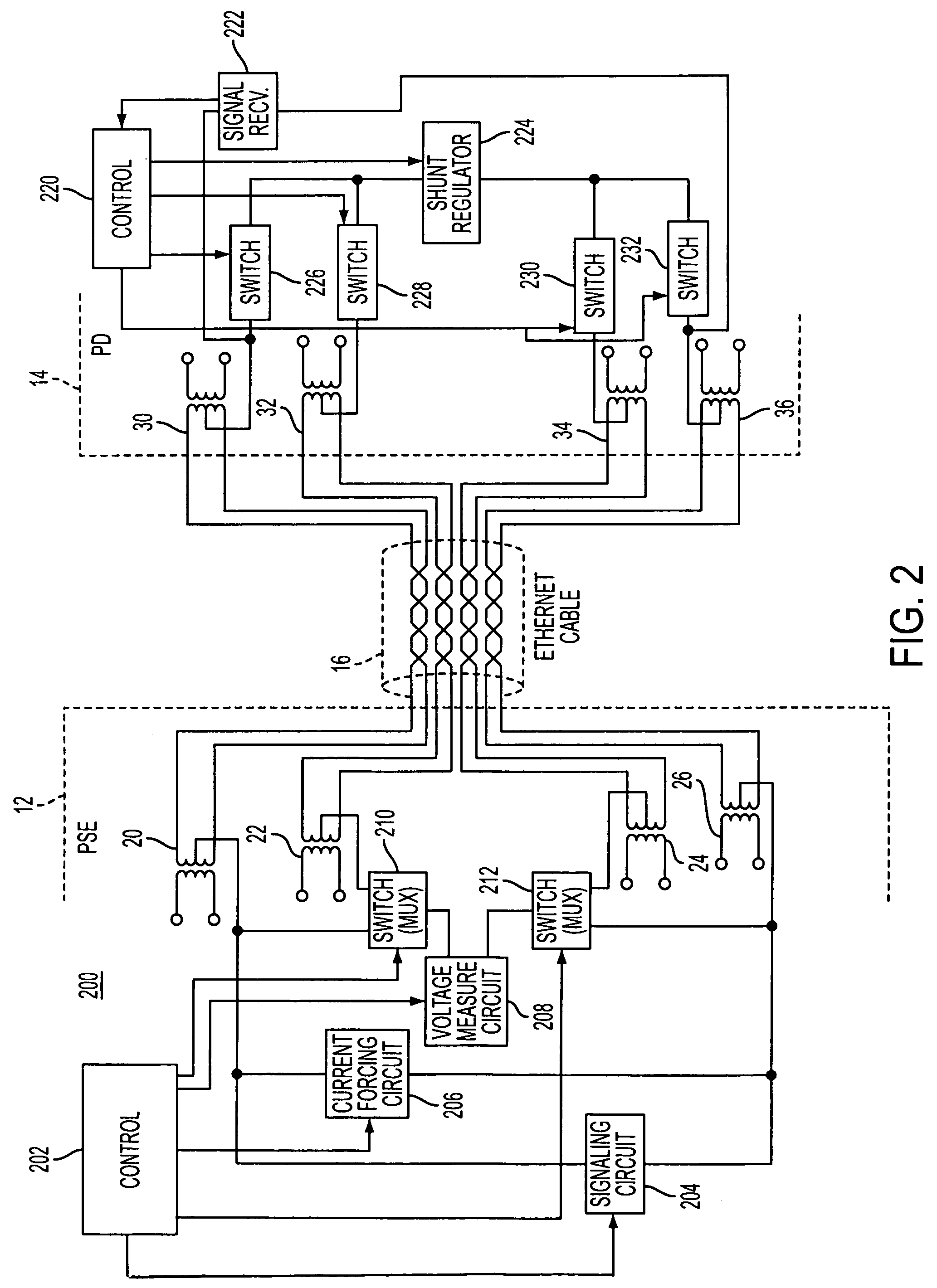 System for providing power over communication cable having mechanism for determining resistance of communication cable