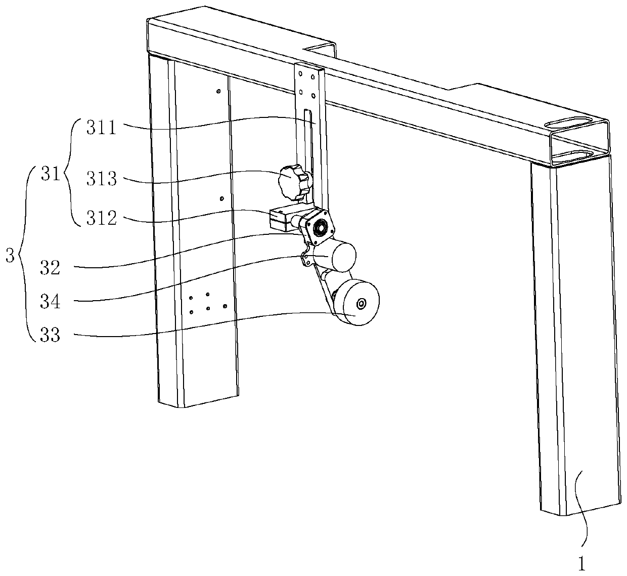 Elastic material conveying device and elastic material cutting machine