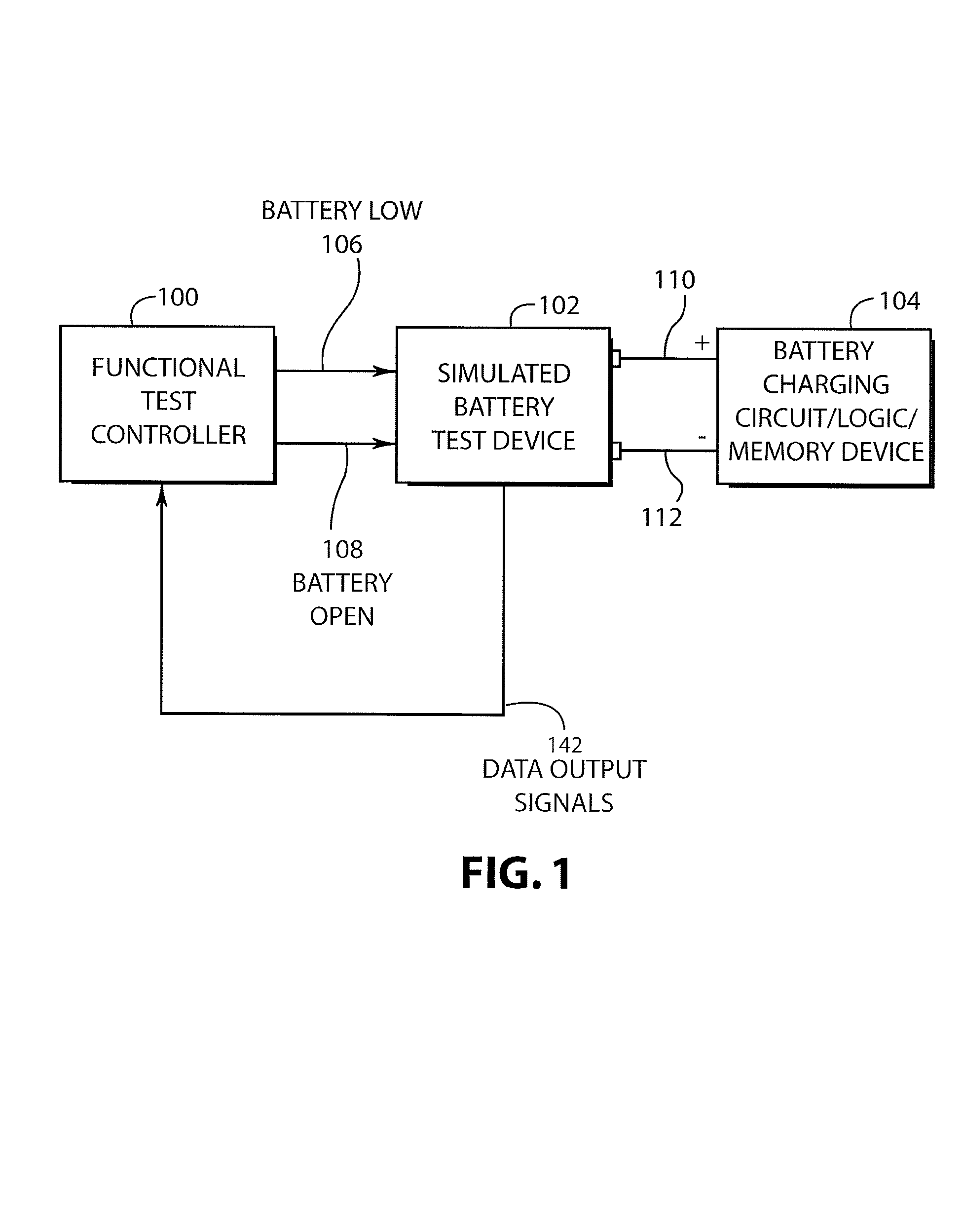 Simulated battery logic testing device