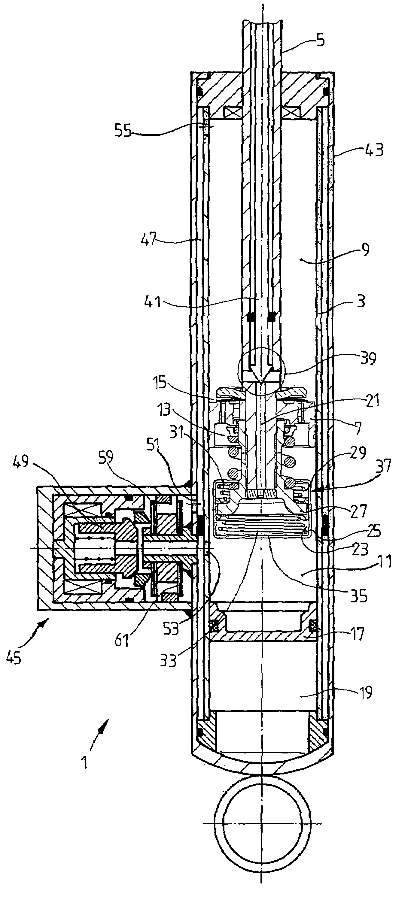 Vibration damper with amplitude-selective damping force