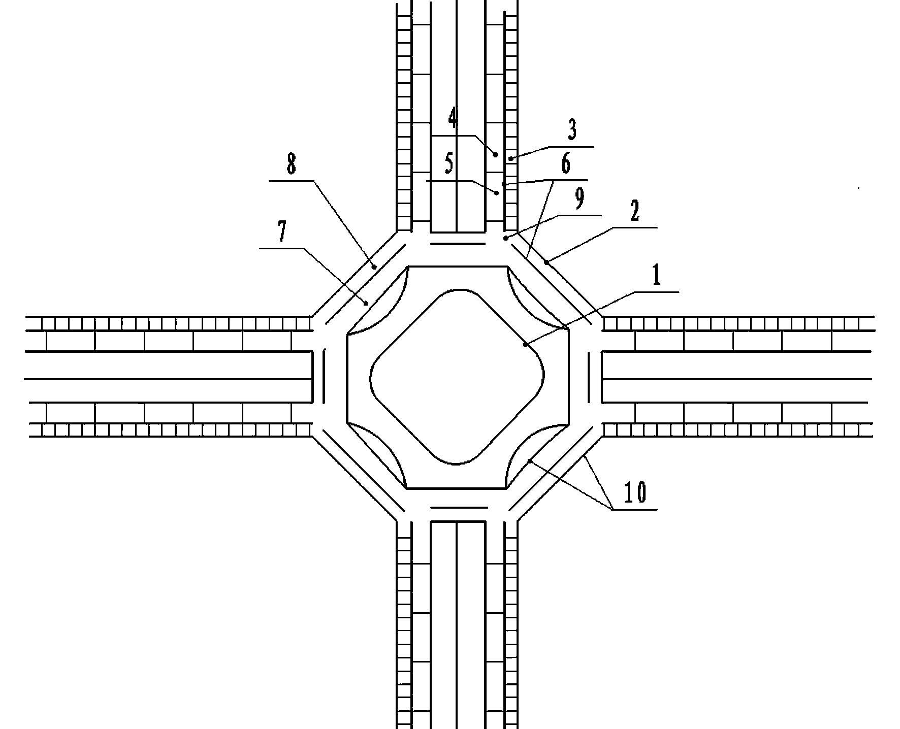 Barrier-free traffic crossroad