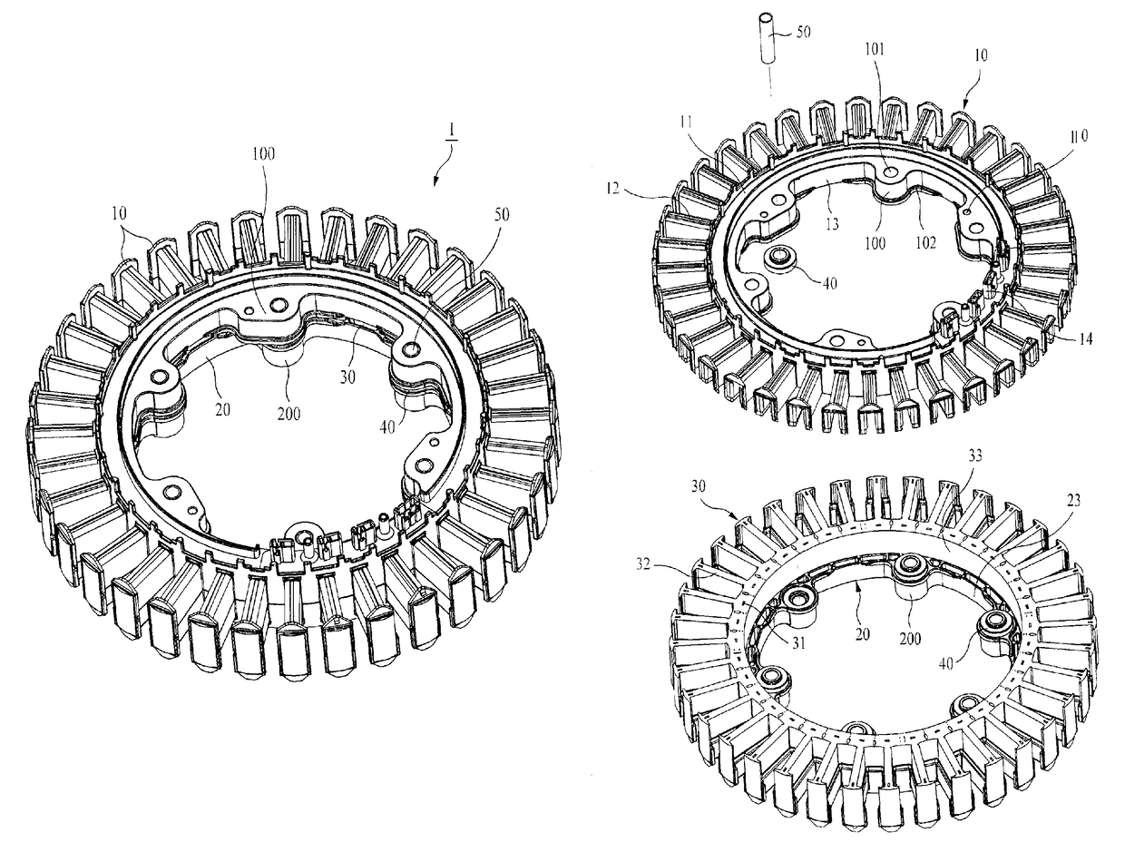 Stator of motor for washing machine