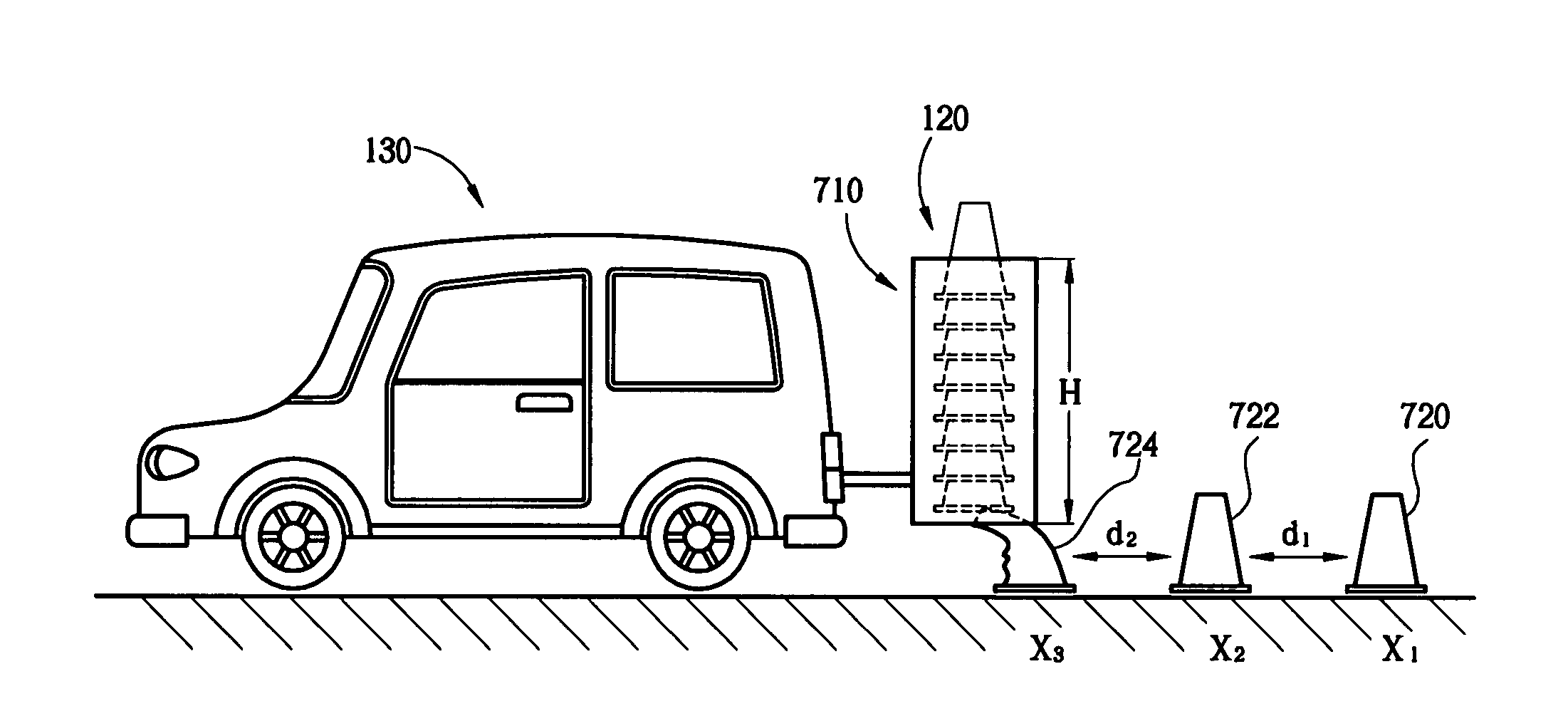 Safety cone placing device and method