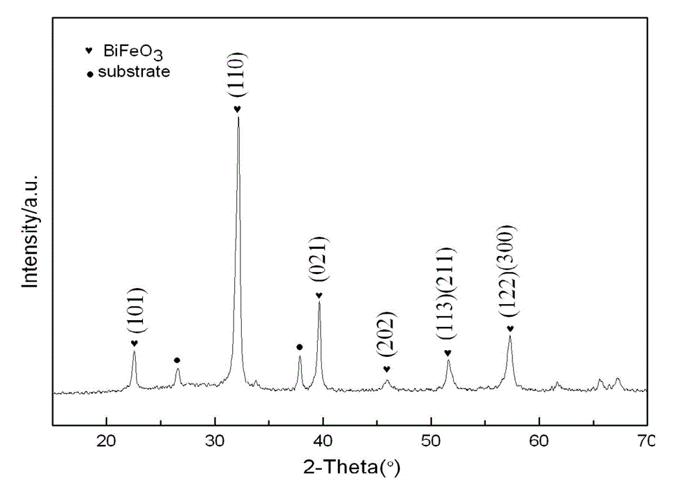 Preparation method of low-leakage current Bi0.92Tb0.08Fe(1-x)CrxO3 film