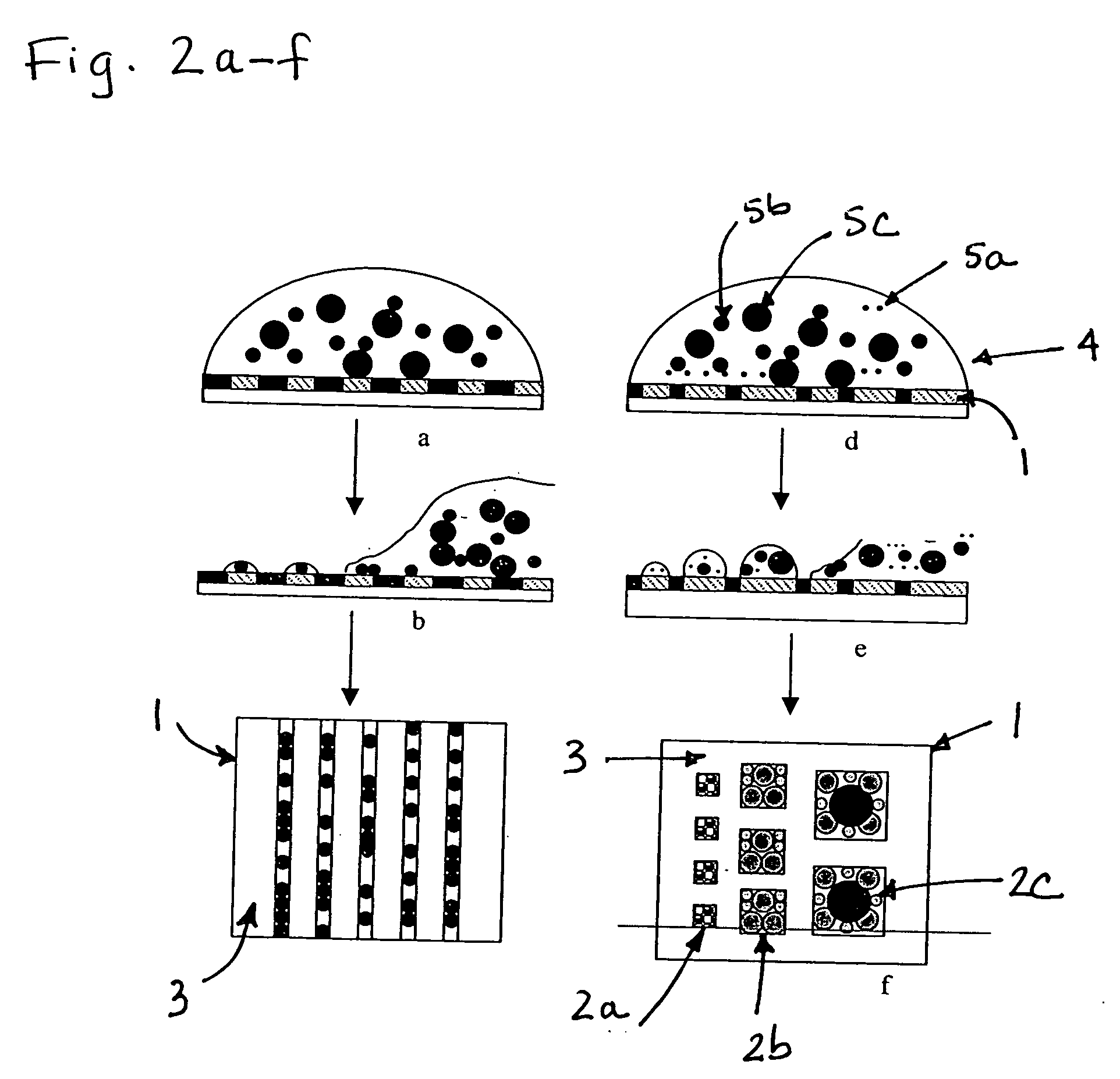 Control of the spatial distribution and sorting of micro-or nano-meter or molecular scale objects on patterned surfaces