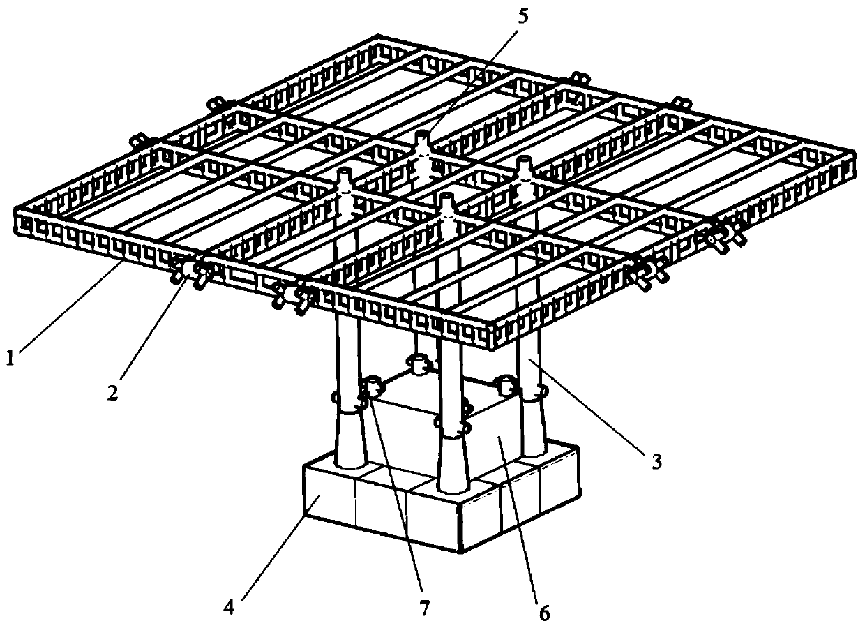 Supporting structure of fixed offshore photovoltaic power generation platform and construction method of supporting structure