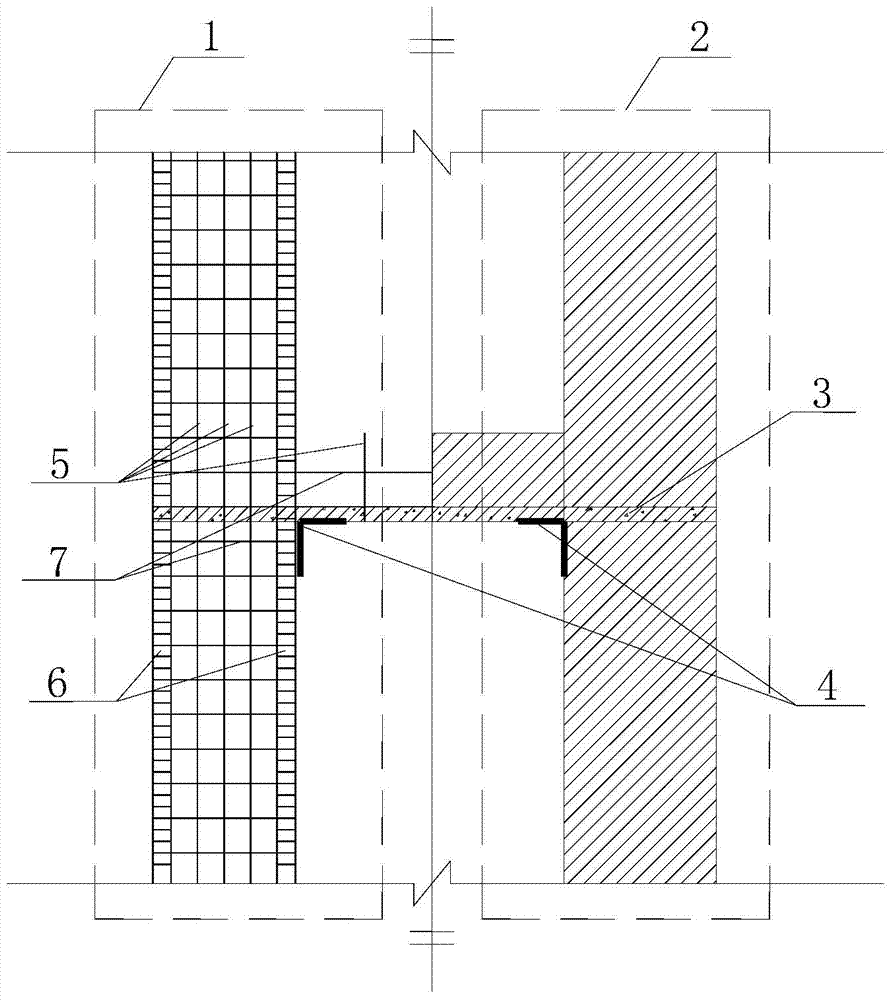 An energy-dissipating joint-limb anti-seismic wall of a composite connecting beam with reinforced grouting-hole blocks and its manufacturing method