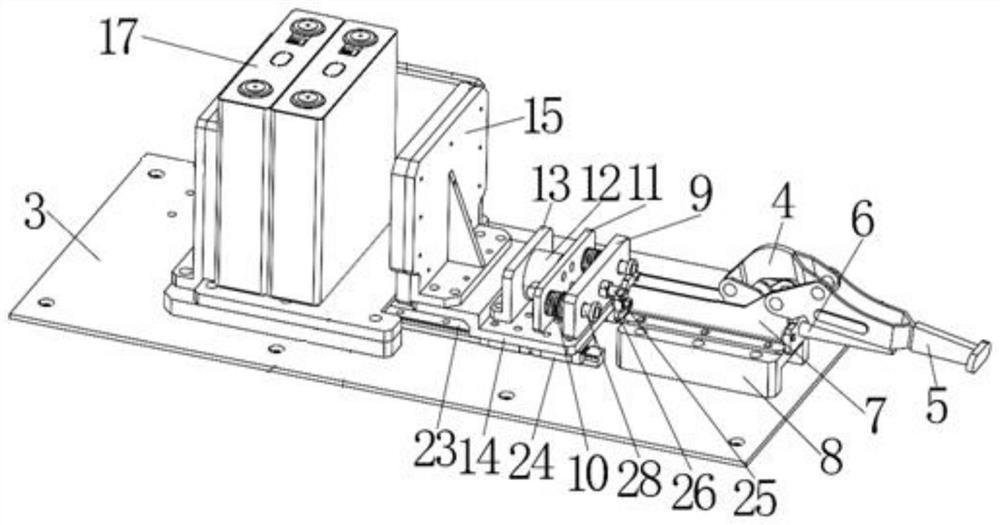 Clamp for splicing power battery cells