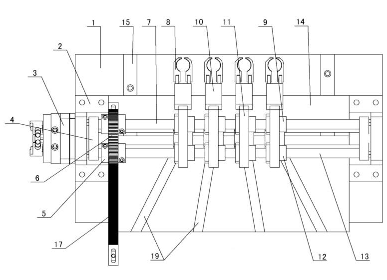 Full-automatic slide pitch-changing manipulator of bottle blowing machine