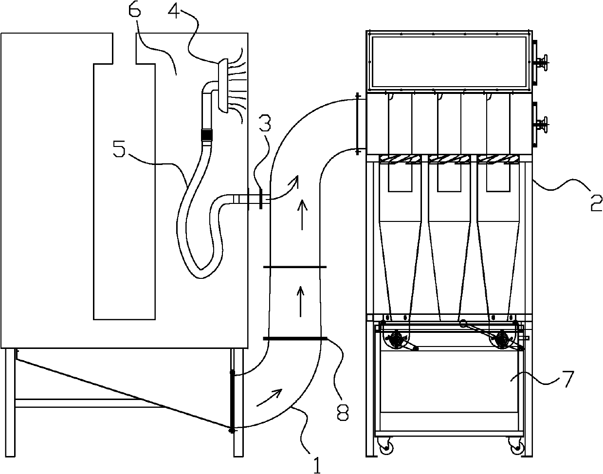 Powder spraying chamber convenient to clean