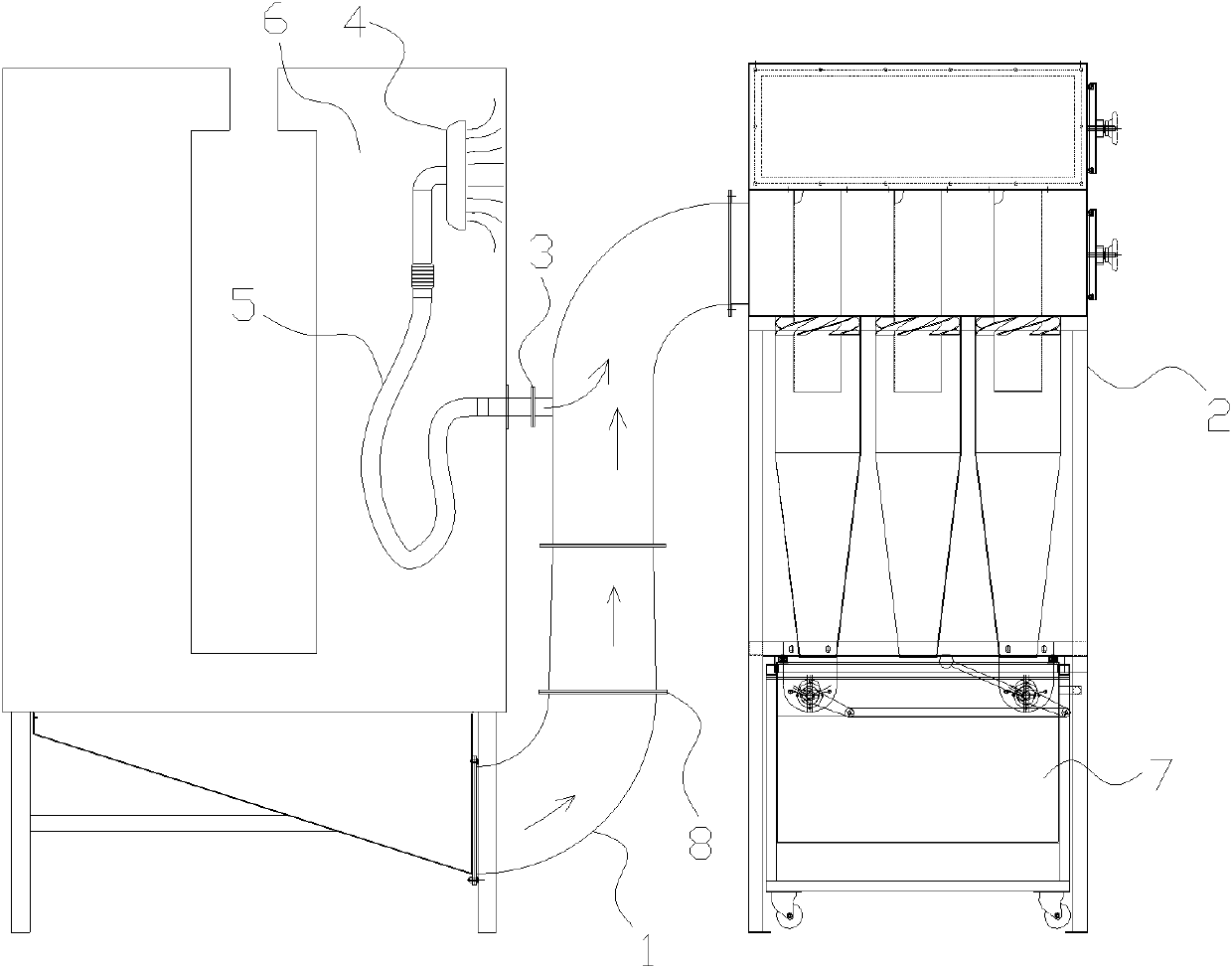 Powder spraying chamber convenient to clean