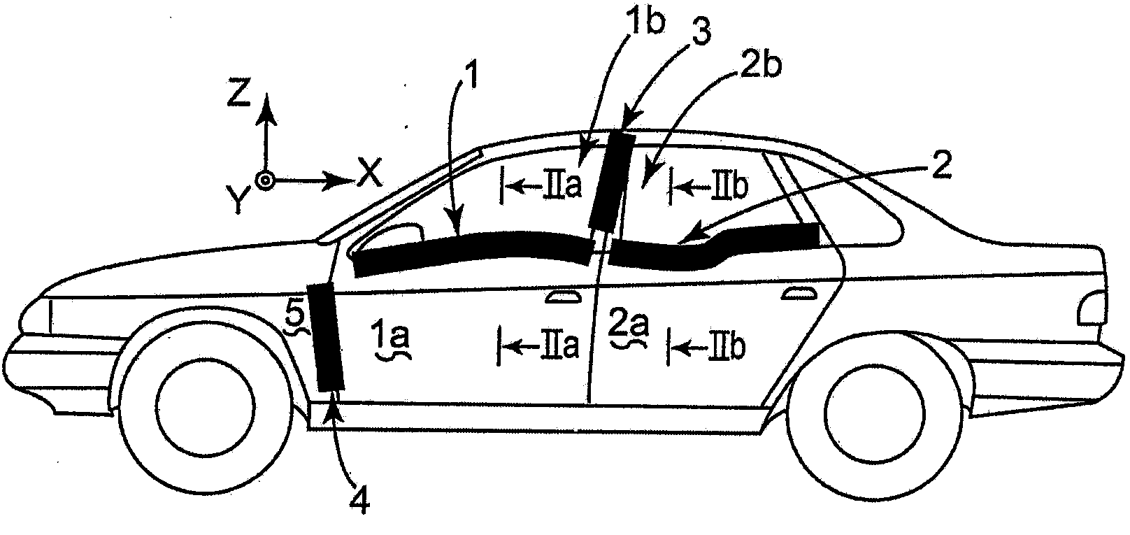 Profile section moulded by multi-injection moulding and forming a seal or a moulding for the body of a motor vehicle, and method for manufacturing same