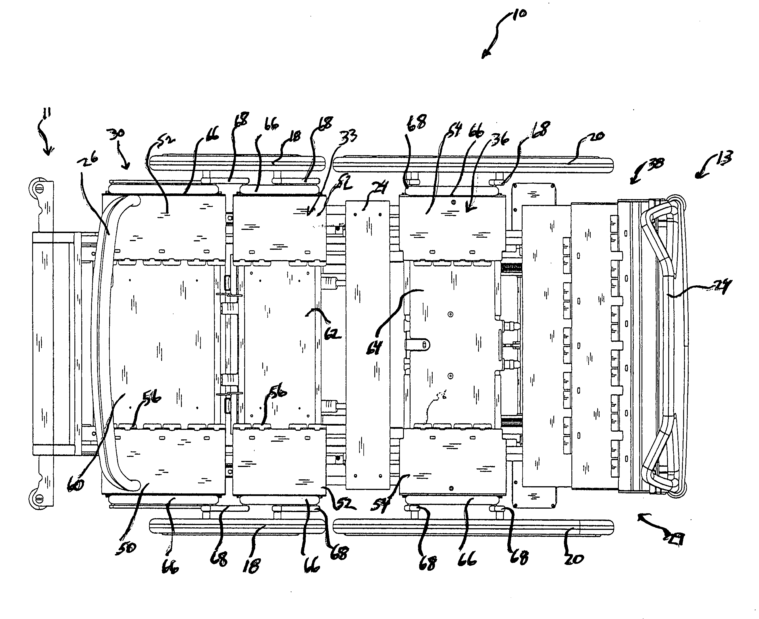 Patient support having powered adjustable width