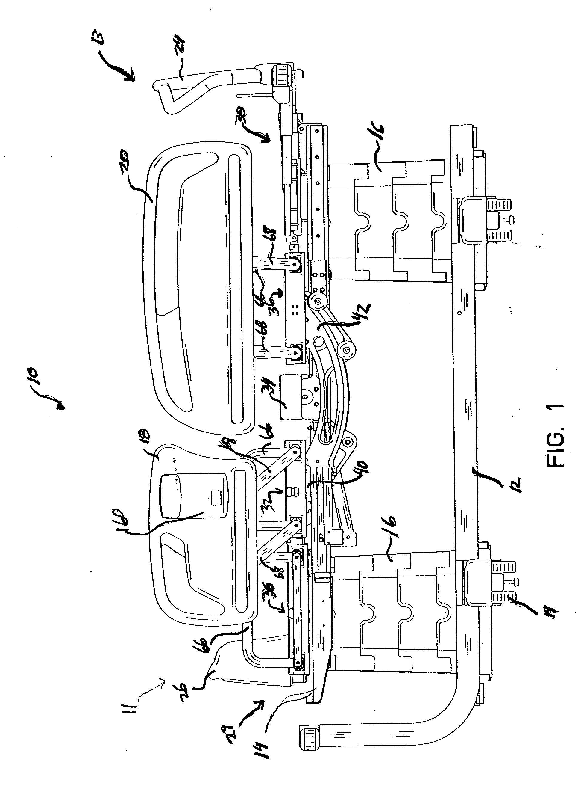 Patient support having powered adjustable width