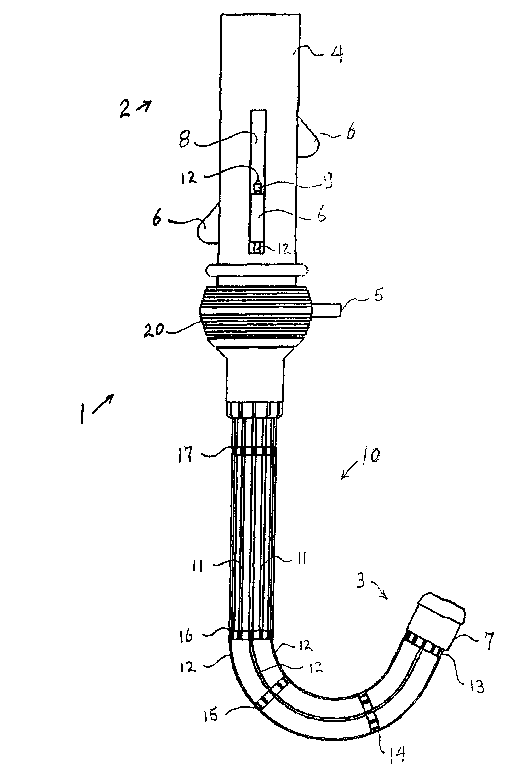 Torque-transmitting, variably flexible insertion device and method for transmitting torque and variably flexing an insertion device