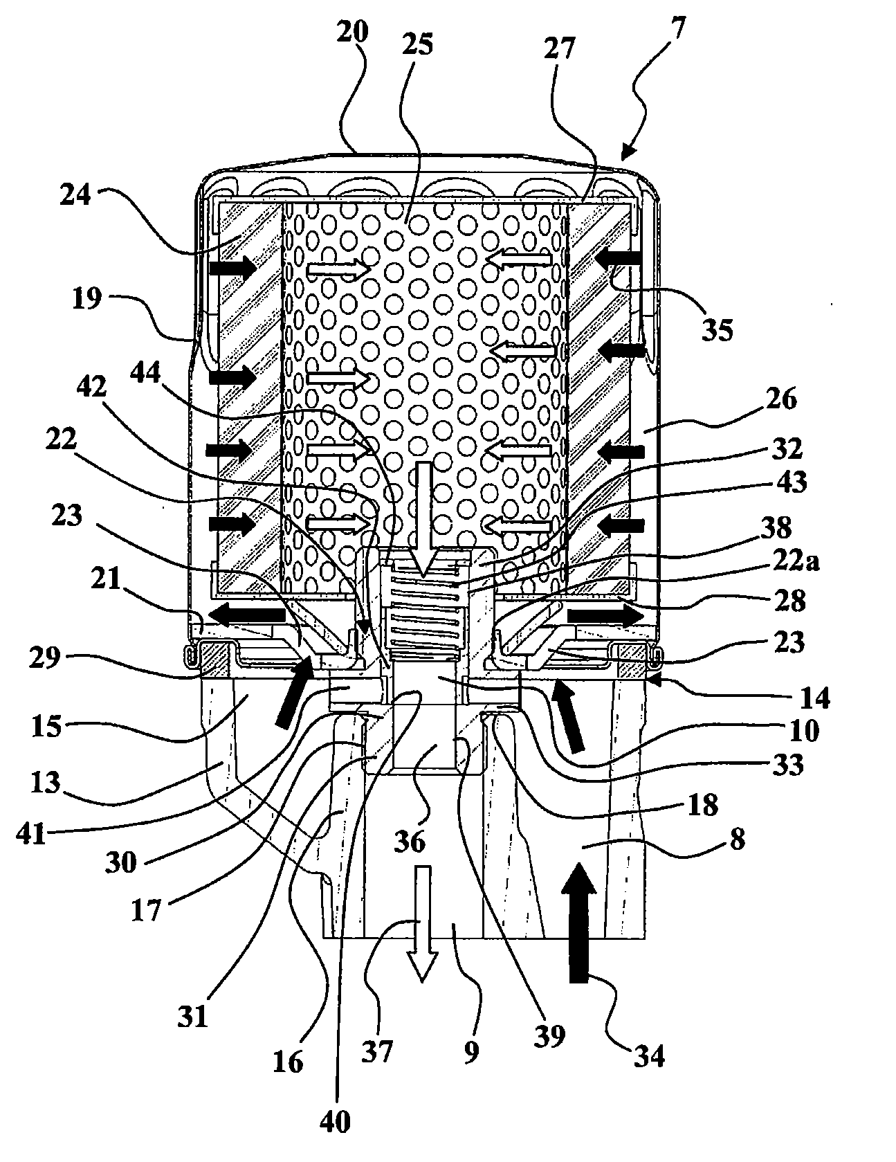 Oil bypass device, and engine fitted with such a device